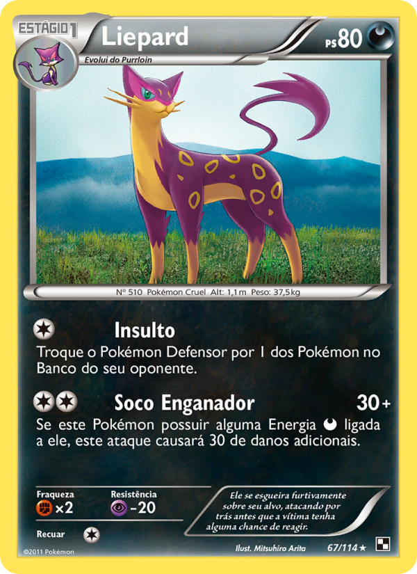 Liepard 67 — Black & White (Portuguese Pokémon TCG card)