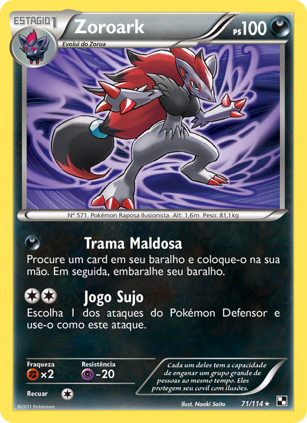 Zoroark 71 — Black & White (Portuguese Pokémon TCG card)