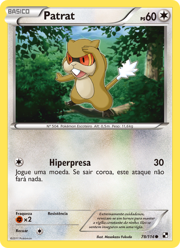 Patrat 78 — Black & White (Portuguese Pokémon TCG card)