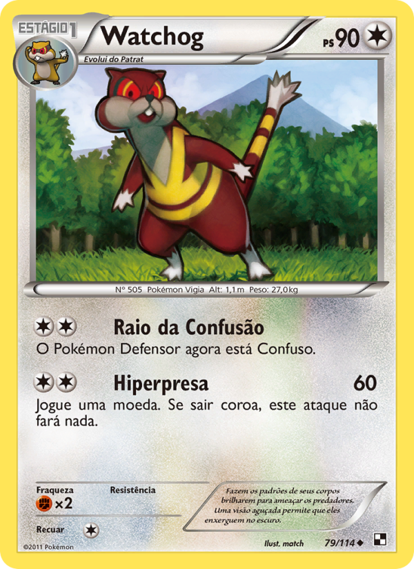 Watchog 79 — Black & White (Portuguese Pokémon TCG card)