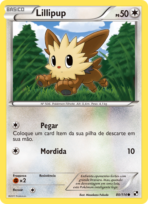 Lillipup 80 — Black & White (Portuguese Pokémon TCG card)