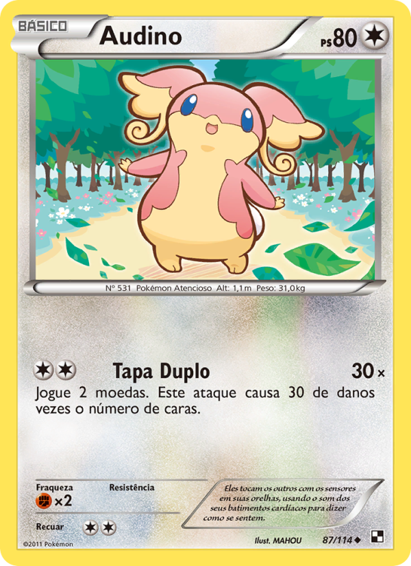 Audino 87 — Black & White (Portuguese Pokémon TCG card)