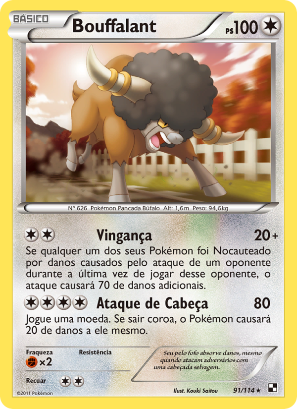 Bouffalant 91 — Black & White (Portuguese Pokémon TCG card)