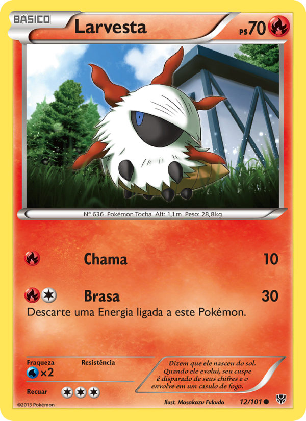 Larvesta 12 — Explosão de Plasma (Portuguese Pokémon TCG card)