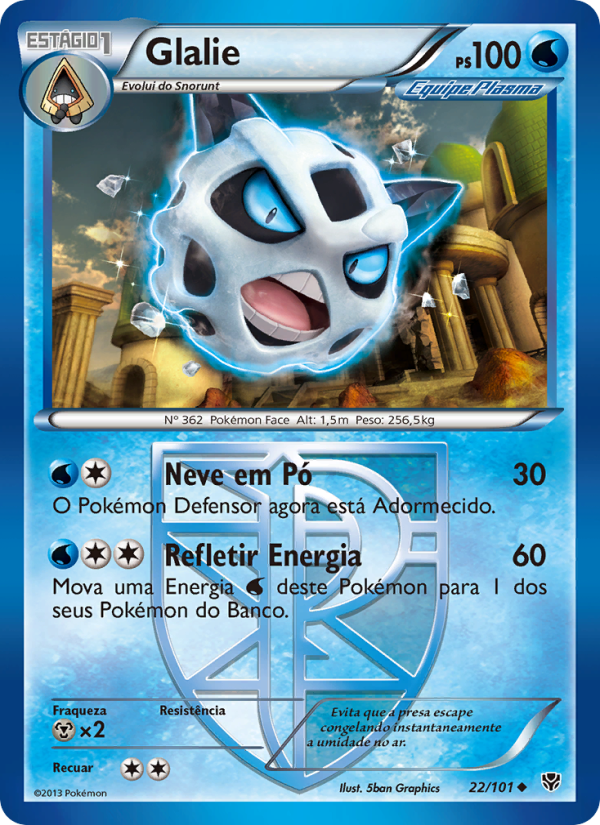 Glalie 22 — Explosão de Plasma (Portuguese Pokémon TCG card)