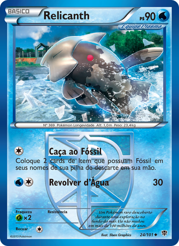 Relicanth 24 — Explosão de Plasma (Portuguese Pokémon TCG card)
