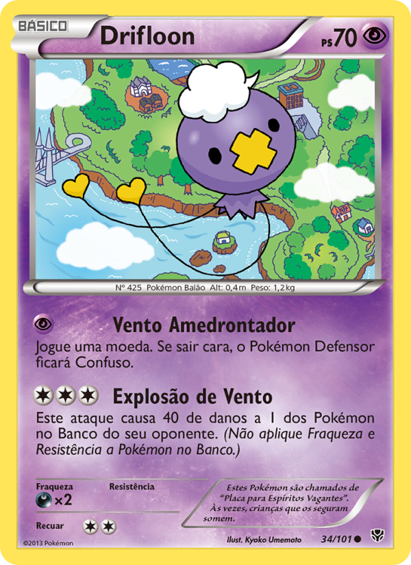 Drifloon 34 — Explosão de Plasma (Portuguese Pokémon TCG card)