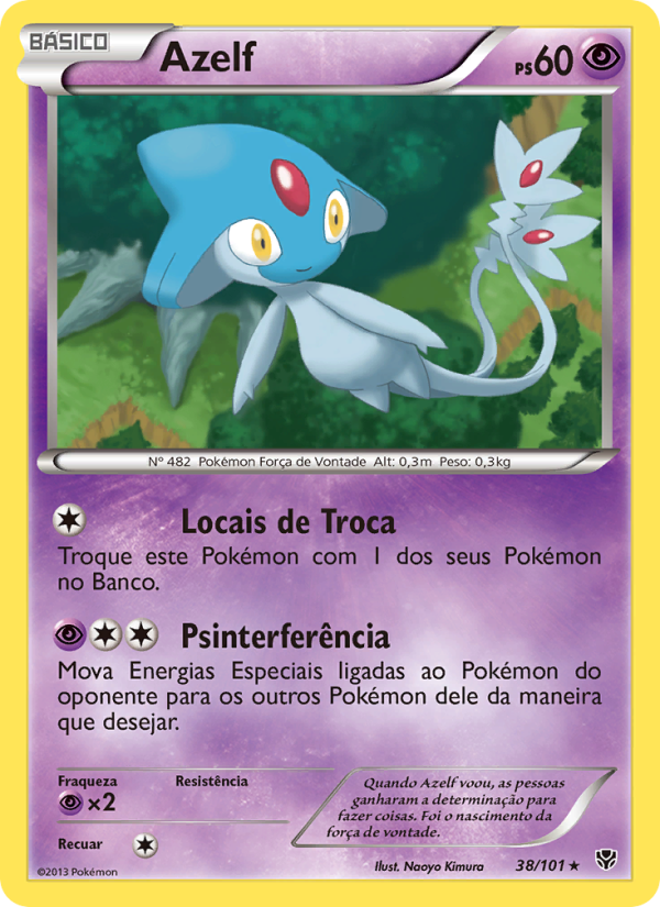 Azelf 38 — Explosão de Plasma (Portuguese Pokémon TCG card)