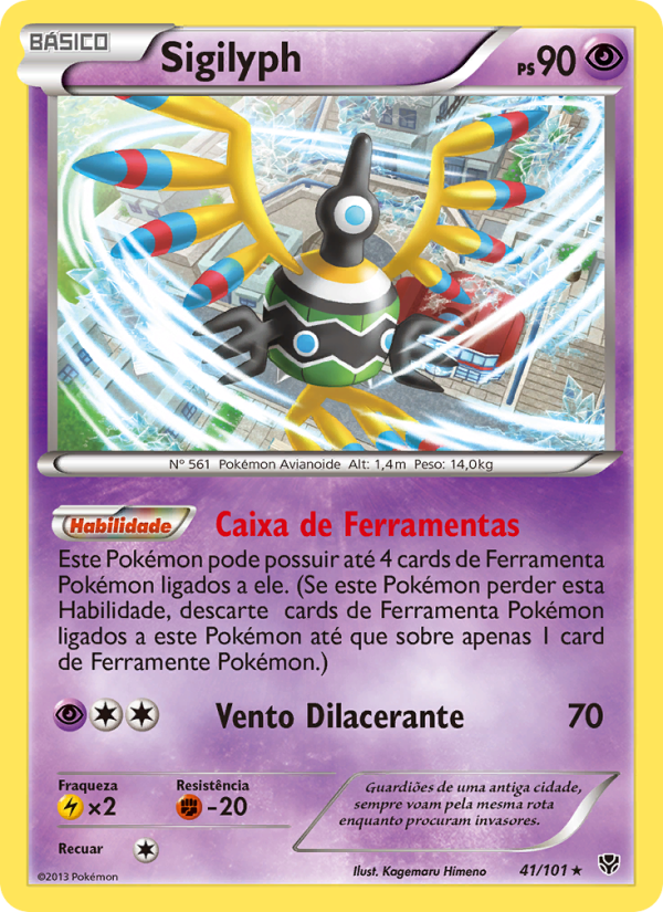 Sigilyph 41 — Explosão de Plasma (Portuguese Pokémon TCG card)