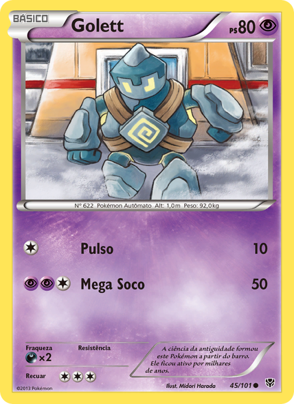 Golett 45 — Explosão de Plasma (Portuguese Pokémon TCG card)