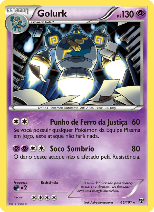 Golurk 46 — Explosão de Plasma (Portuguese Pokémon TCG card)