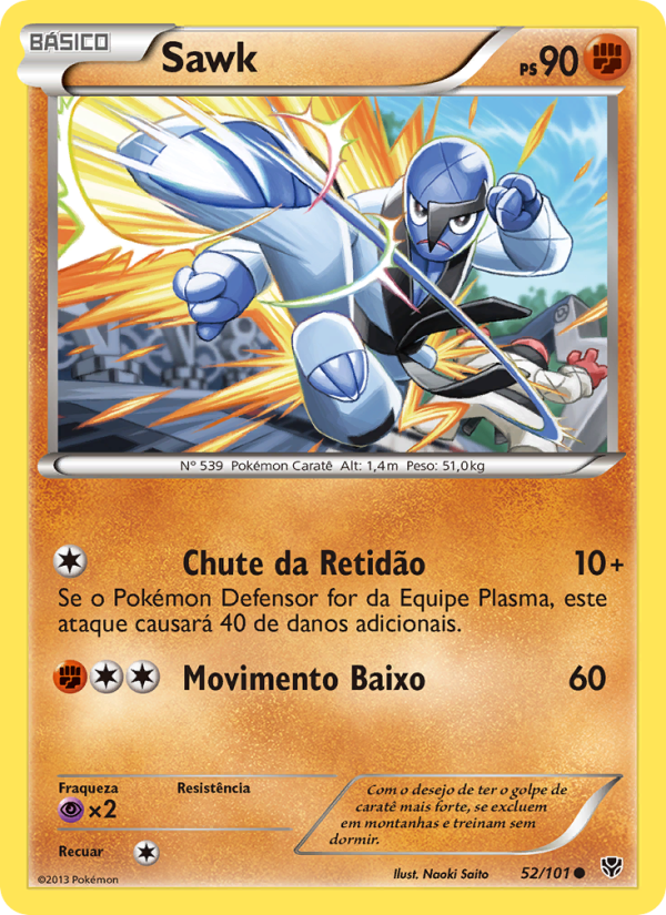 Sawk 52 — Explosão de Plasma (Portuguese Pokémon TCG card)