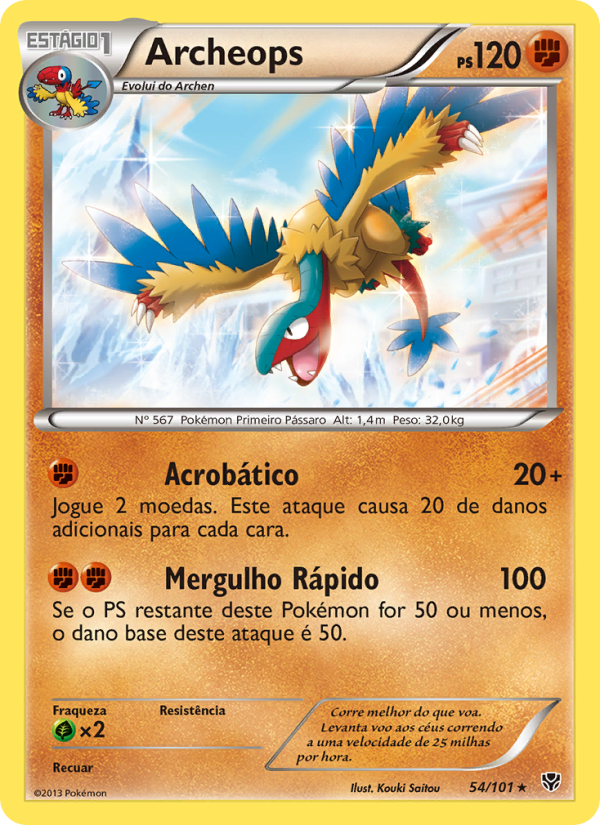 Archeops 54 — Explosão de Plasma (Portuguese Pokémon TCG card)