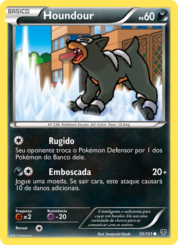 Houndour 55 — Explosão de Plasma (Portuguese Pokémon TCG card)