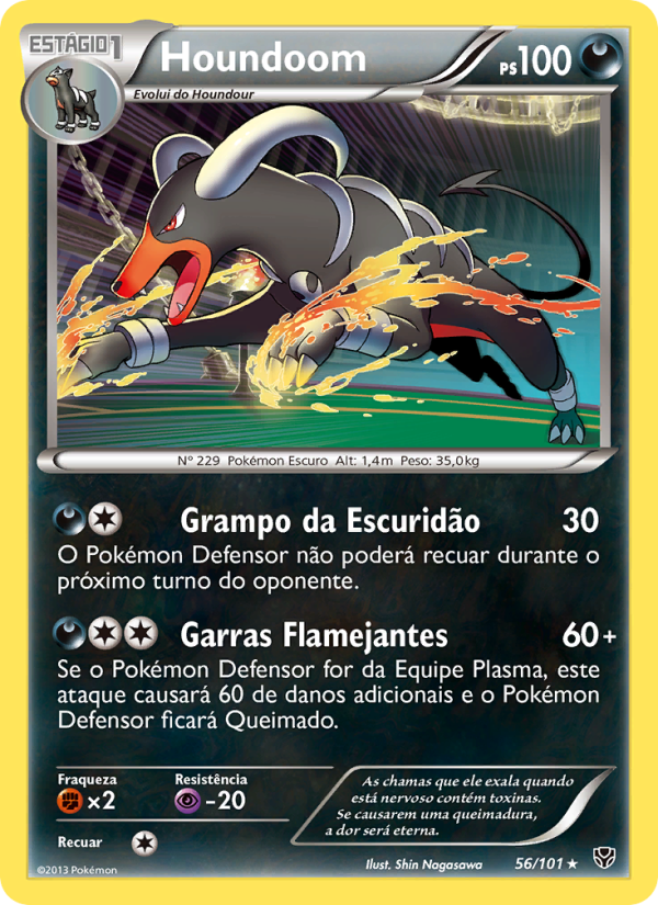 Houndoom 56 — Explosão de Plasma (Portuguese Pokémon TCG card)