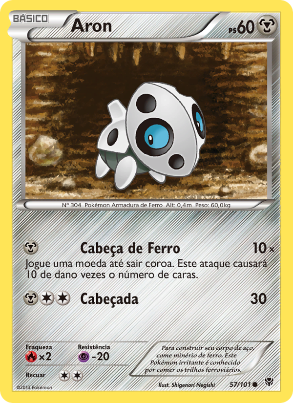 Aron 57 — Explosão de Plasma (Portuguese Pokémon TCG card)
