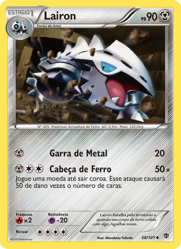 Lairon 58 — Explosão de Plasma (Portuguese Pokémon TCG card)