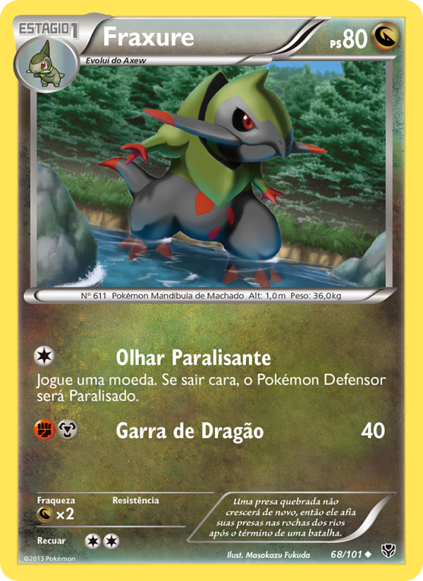 Fraxure 68 — Explosão de Plasma (Portuguese Pokémon TCG card)