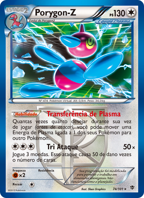 Porygon-Z 74 — Explosão de Plasma (Portuguese Pokémon TCG card)