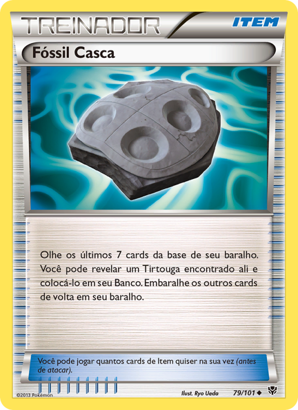 Fóssil Casca 79 — Explosão de Plasma (Portuguese Pokémon TCG card)