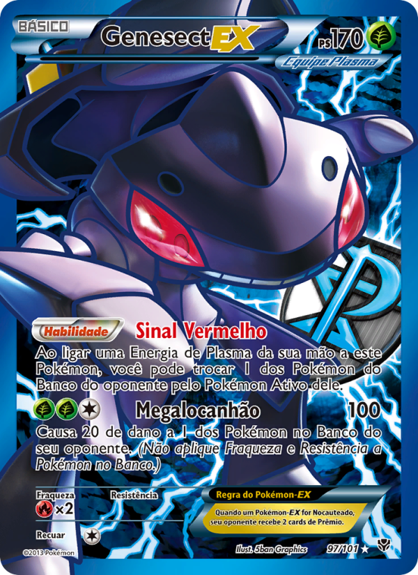 Genesect-EX 97 — Explosão de Plasma (Portuguese Pokémon TCG card)
