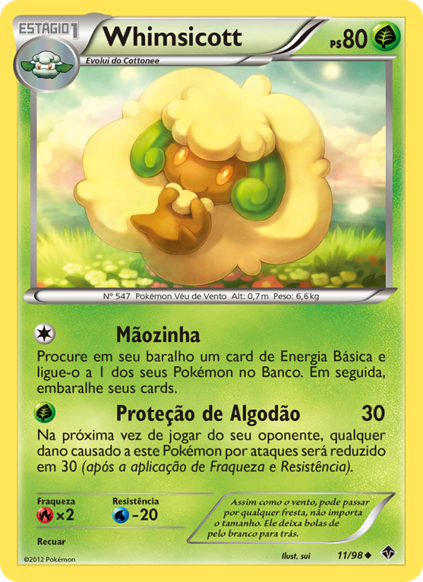 Whimsicott 11 — Poderes Emergentes (Portuguese Pokémon TCG card)