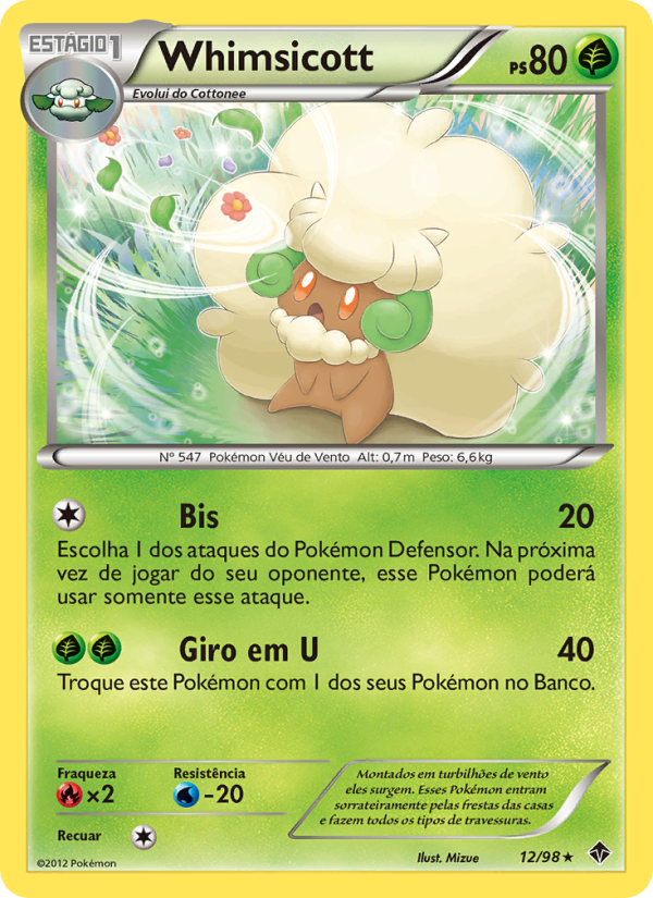 Whimsicott 12 — Poderes Emergentes (Portuguese Pokémon TCG card)