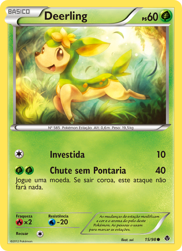 Deerling 15 — Poderes Emergentes (Portuguese Pokémon TCG card)