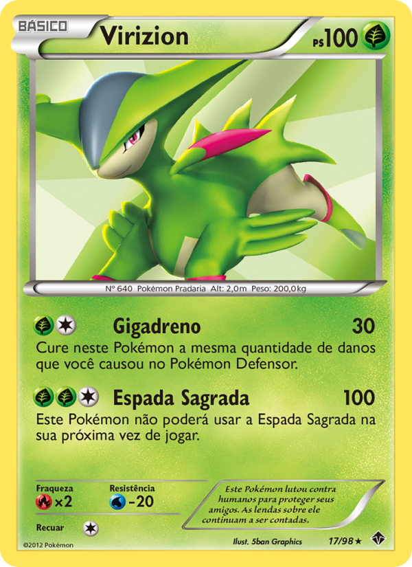 Virizion 17 — Poderes Emergentes (Portuguese Pokémon TCG card)