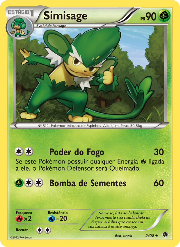 Simisage 2 — Poderes Emergentes (Portuguese Pokémon TCG card)