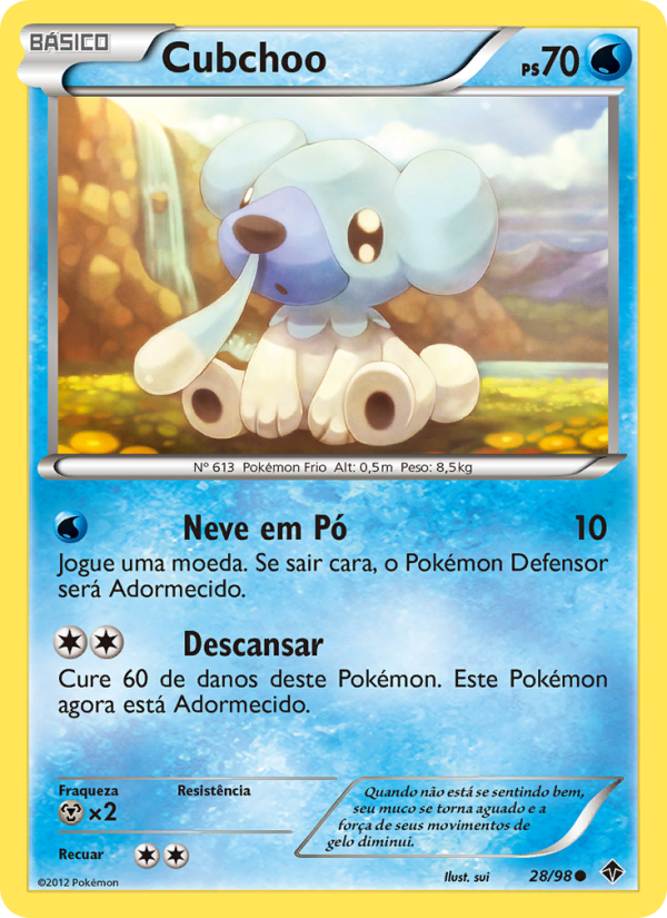 Cubchoo 28 — Poderes Emergentes (Portuguese Pokémon TCG card)