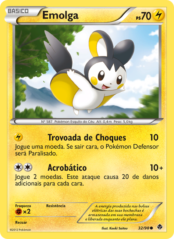 Emolga 32 — Poderes Emergentes (Portuguese Pokémon TCG card)