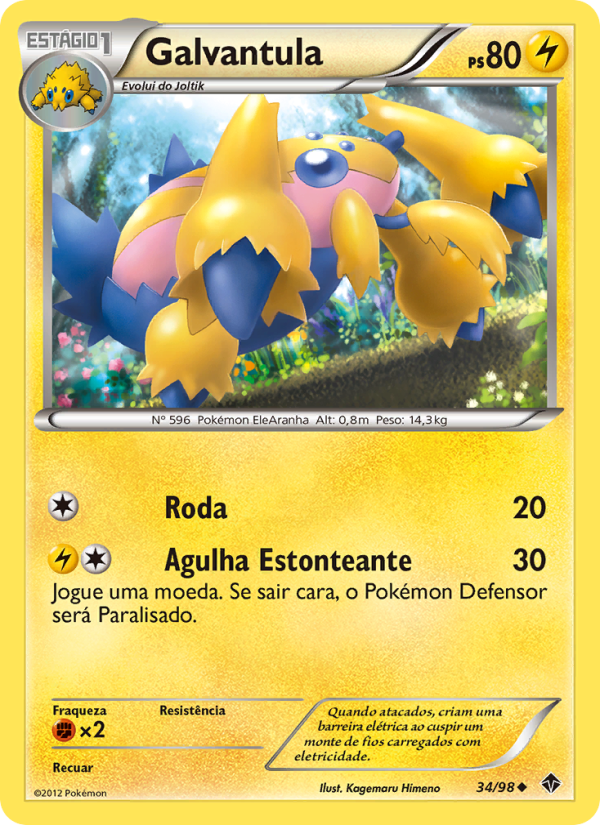 Galvantula 34 — Poderes Emergentes (Portuguese Pokémon TCG card)