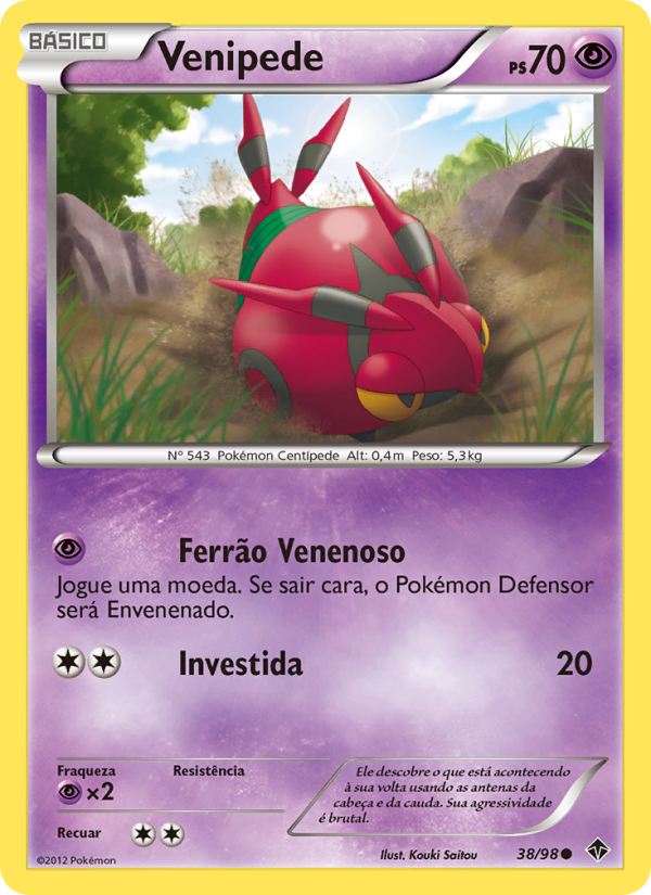 Venipede 38 — Poderes Emergentes (Portuguese Pokémon TCG card)