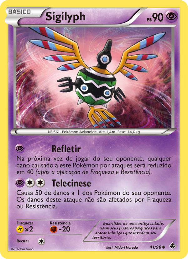 Sigilyph 41 — Poderes Emergentes (Portuguese Pokémon TCG card)