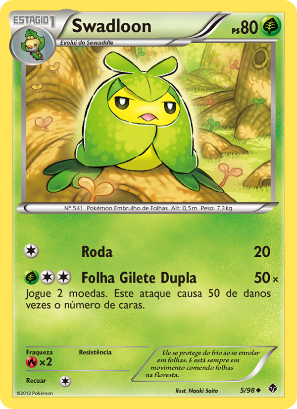 Swadloon 5 — Poderes Emergentes (Portuguese Pokémon TCG card)