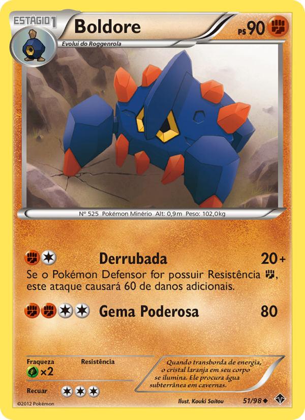 Boldore 51 — Poderes Emergentes (Portuguese Pokémon TCG card)