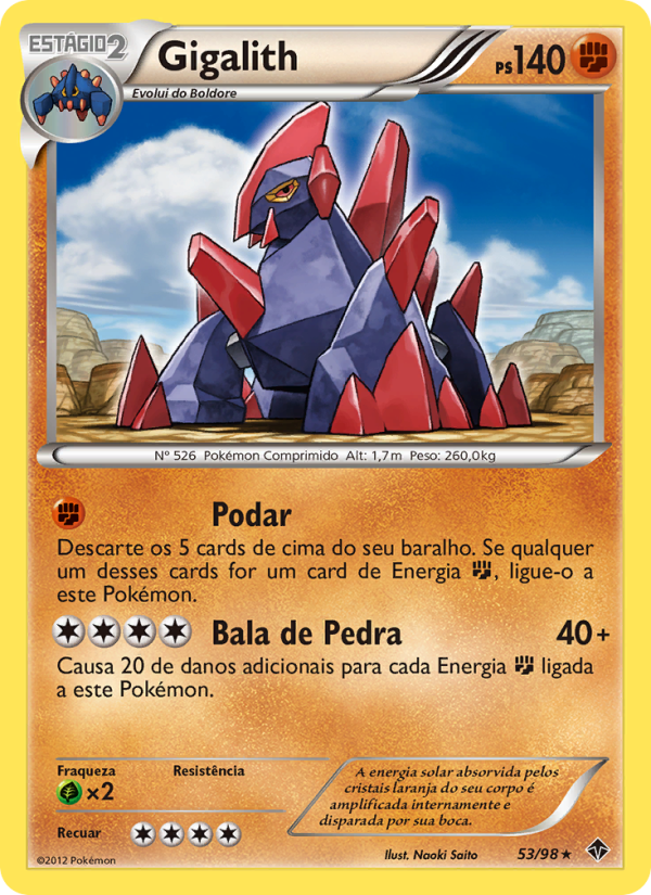Gigalith 53 — Poderes Emergentes (Portuguese Pokémon TCG card)