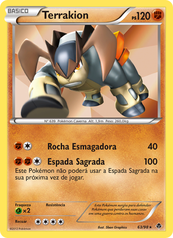 Terrakion 63 — Poderes Emergentes (Portuguese Pokémon TCG card)