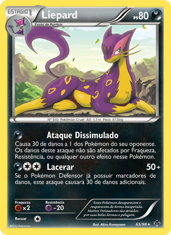 Liepard 65 — Poderes Emergentes (Portuguese Pokémon TCG card)