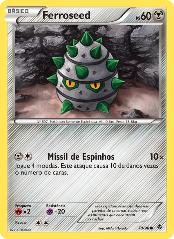 Ferroseed 70 — Poderes Emergentes (Portuguese Pokémon TCG card)