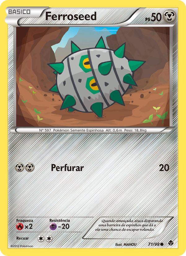 Ferroseed 71 — Poderes Emergentes (Portuguese Pokémon TCG card)