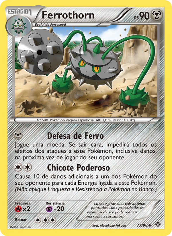 Ferrothorn 73 — Poderes Emergentes (Portuguese Pokémon TCG card)