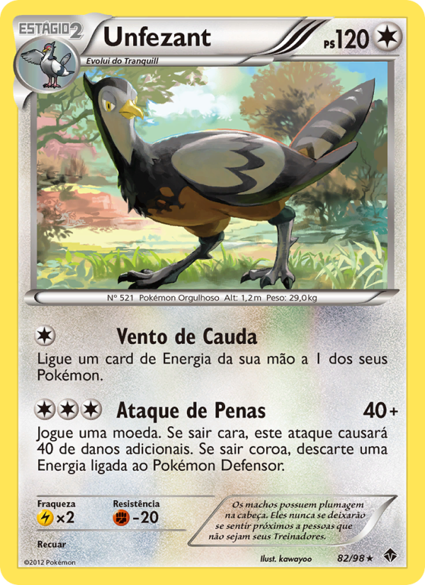 Unfezant 82 — Poderes Emergentes (Portuguese Pokémon TCG card)