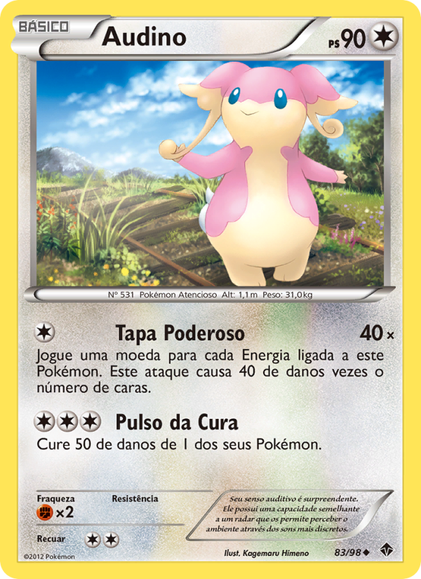 Audino 83 — Poderes Emergentes (Portuguese Pokémon TCG card)