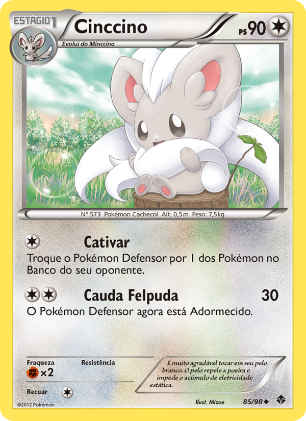 Cinccino 85 — Poderes Emergentes (Portuguese Pokémon TCG card)