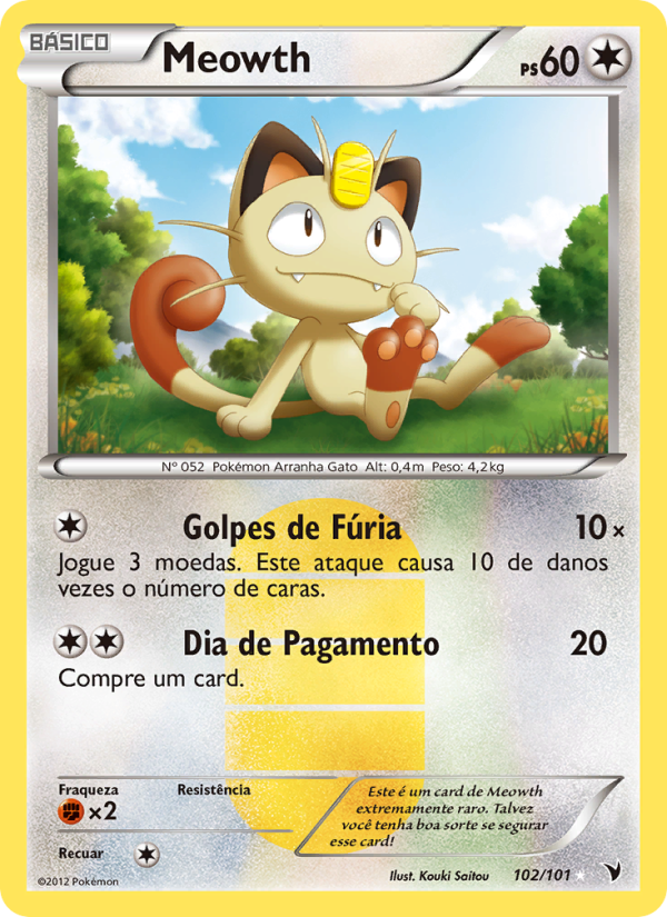 Meowth 102 — Vitórias Nobres (Portuguese Pokémon TCG card)