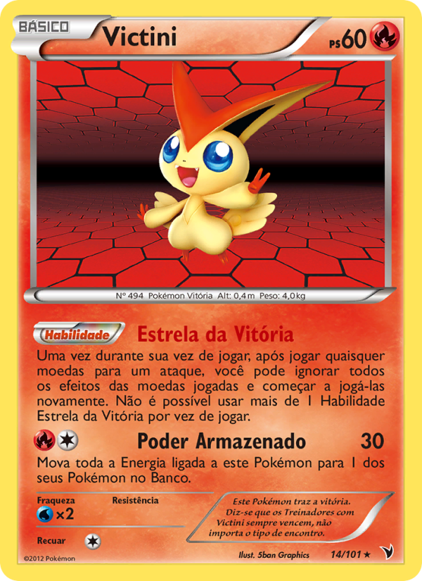 Victini 14 — Vitórias Nobres (Portuguese Pokémon TCG card)
