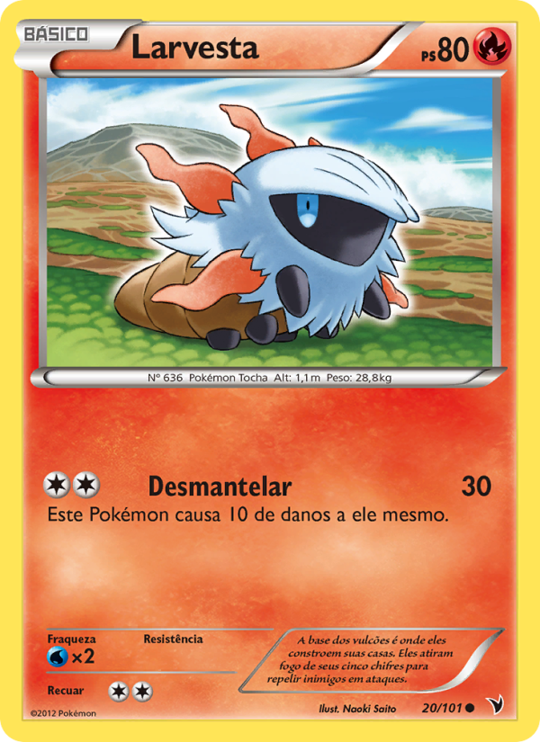 Larvesta 20 — Vitórias Nobres (Portuguese Pokémon TCG card)