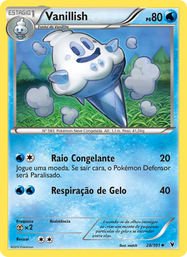 Vanillish 28 — Vitórias Nobres (Portuguese Pokémon TCG card)